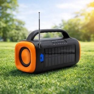 Колонка портативная аккумуляторная с солнечной панелью и фонариком Bluetooth TS-5579 Черная