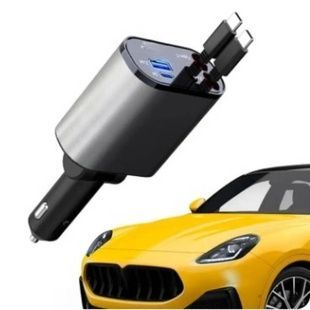 Зарядний пристрій прикурювач Car Usb 120W (Вольтметр, Type-C + Lightning) Сірий