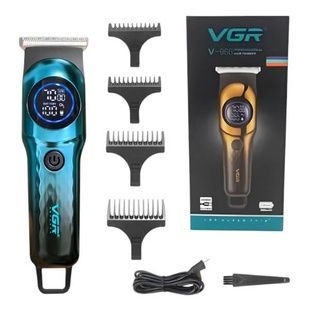 Тример акумуляторний 4 насадки 600mAh VGR V-966 Professional Чорний з блакитним