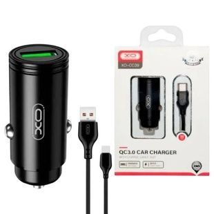 Автомобільний зарядний пристрій XO CC39 QC3.0 18W Car charger with Type-c Чорне