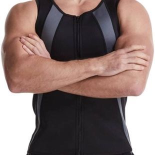 Чоловічий жилет для схуднення на блискавці неопреновий XXL Zipper Vest Чорний