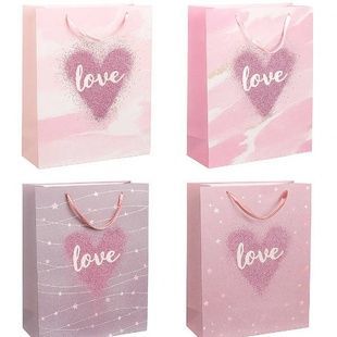 Набор картонных подарочных пакетов LOVE 12 BC 31*12*40 см 3123-7873