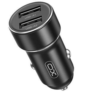 Автомобільний зарядний пристрій для гаджетів та смартфонів XO CC53 Dual USB 12W Car charger Чорне