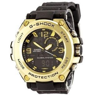 Мужские наручные часы G-SHOCK-3 Черные с золотым