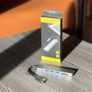 Хаб 7в1 USB AC-500 Type-C to RJ45+HDMI+2xUSB 3.0 XK-AC500-SL XoKo Сірий