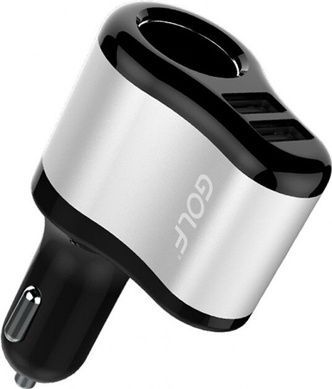 Автомобільний зарядний пристрій GOLF GF-C14 2 USB 2.1A Чорний з сірим