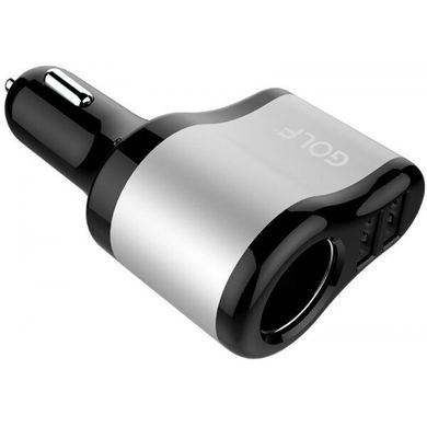Автомобільний зарядний пристрій GOLF GF-C14 2 USB 2.1A Чорний з сірим