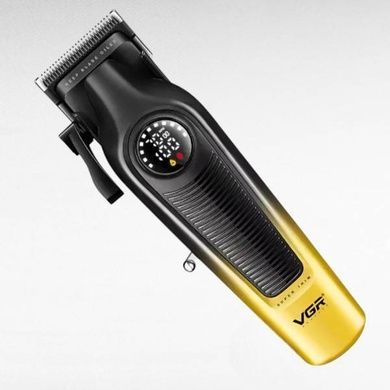 Машинка для стрижки акумуляторна 8 насадок, 2000 mAh VGR V-196 GOLD Чорна із золотим