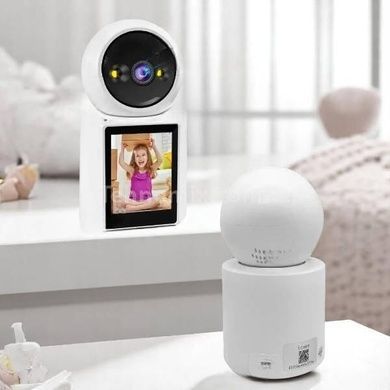 Камера відеоспостереження радіоняня з дисплеєм 2.8 WIFI V3 ICSEE Біла