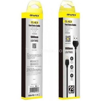 Кабель usb awei cl-63 lightning черный