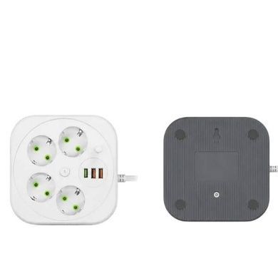 Сетевой фильтр удлинитель (4м LED, 4-220V, 2-USB, 1-PD Type-C) PNS-05 Белый