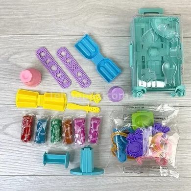 Набір тіста для ліплення у валізці з формами Clay Trolley Case Бірюзовий