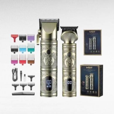 Набір для стрижки волосся Машинка+триммер VGR-670 Золотий