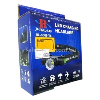 Ліхтар налобний акумуляторний 18650 3,7V X-BAIL BL-5808-T6