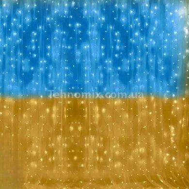 Гірлянда Штора прапор України з пультом USB 2*2 SFK-09