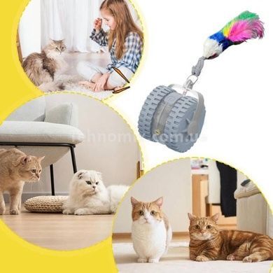 Іграшка для котів автоматична акумуляторна з вбудованою лазерною указкою Сіра