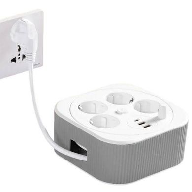 Сетевой фильтр удлинитель (4м LED, 4-220V, 2-USB, 1-PD Type-C) PNS-05 Белый
