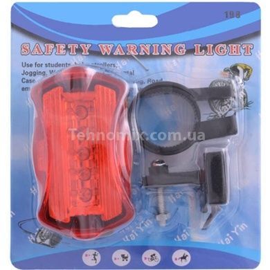 Велофонарь STOP на батарейках АА 198/LC107-5LED Черный