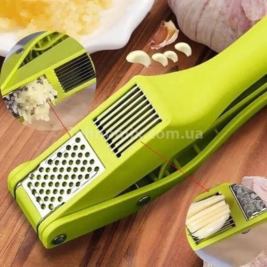 Прес для часнику подрібнювач ручний 2в1 Garlic Slicer Салатовий