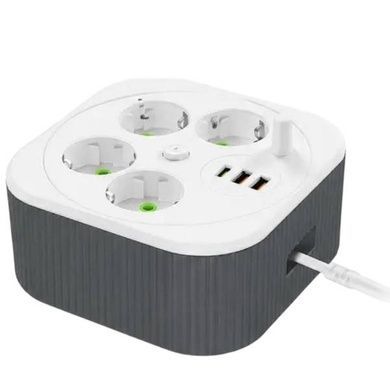 Сетевой фильтр удлинитель (4м LED, 4-220V, 2-USB, 1-PD Type-C) PNS-05 Белый