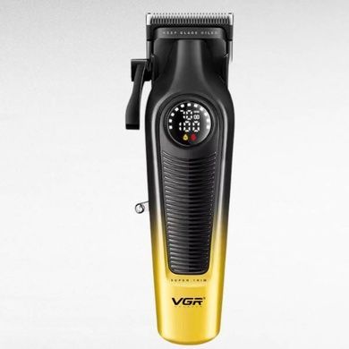 Машинка для стрижки акумуляторна 8 насадок, 2000 mAh VGR V-196 GOLD Чорна із золотим
