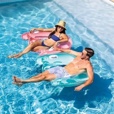 Кресло для бассейна надувное с ручками 152*99см Intex 58859 NP Голубое
