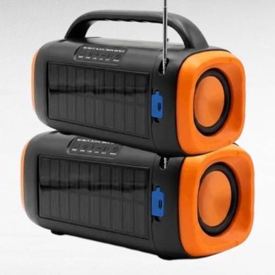 Колонка портативна акумуляторна із сонячною панеллю та ліхтариком Bluetooth TS-5579 Чорна