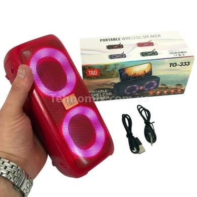 Колонка Bluetooth c функцией speakerphone с радио TG333 Красная