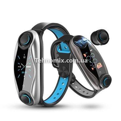 Фитнес-браслет с беспроводными наушниками Smart TWS T90 Черный