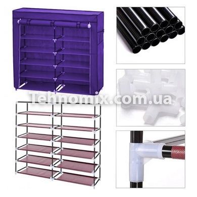 Тканевый двойной шкаф для обуви Shoe Cabinet 5 Layer 6510 Фиолетовый