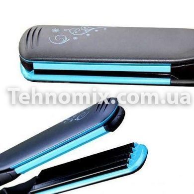 Прасочка для волосся випрямляч гофре 2 в 1 Gemei GM-1961 Чорно-синій