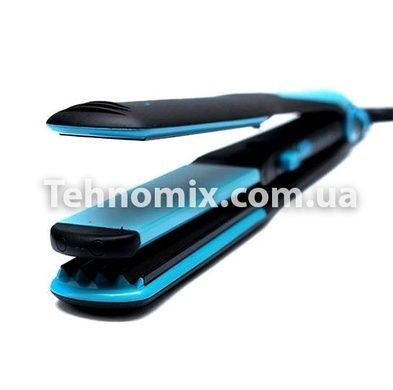 Прасочка для волосся випрямляч гофре 2 в 1 Gemei GM-1961 Чорно-синій