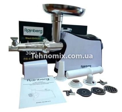 Електром'ясорубка з томатною соковижималкою Rainberg RB-674 3000 Вт Біла