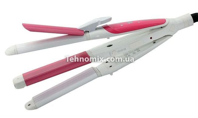 Плойка утюжок для волос Gemei GM 1960 3 в 1 (белый)