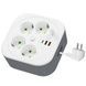 Сетевой фильтр удлинитель (4м LED, 4-220V, 2-USB, 1-PD Type-C) PNS-05 Белый