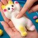 Сквіш-антистрес Котик лежить на спині Білий з жовтим