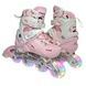 Ролики детские раздвижные с полным комплектом защиты р 34-38 Scale Sports Pink LF 605 Розовые