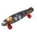 Пенни борд со светящимися колесами Битва PU Penny Board Черный с красными колесами