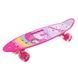 Скейт Пенниборд со светящимися колесами и ручкой Единорог Penny Board Aspink Розовый