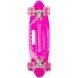 Скейт Пенниборд со светящимися колесами и ручкой Единорог Penny Board Aspink Розовый