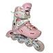 Ролики детские раздвижные с полным комплектом защиты р 34-38 Scale Sports Pink LF 605 Розовые
