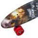 Пенни борд со светящимися колесами Битва PU Penny Board Черный с красными колесами