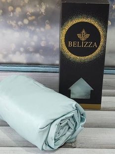 Простирадло сатинова на резинці Belizza Mint 160х200см