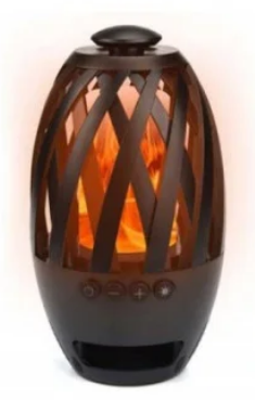 Бездротова портативна Bluetooth колонка - нічник Sunroz Flame Atmosphere BTS-596 LED камін Чорний