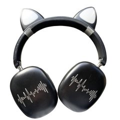 Беспроводные Bluetooth наушники с кошачьими ушками LED SP-20A Черные