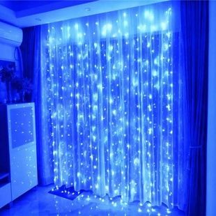 Гірлянда штора Водоспад внутрішня 320LED 3*2м Синє світло