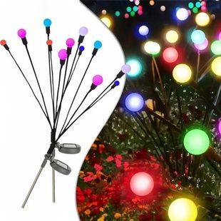Комплект садових світильників декоративних Світлячки 2 шт по 6LED RGB 70см