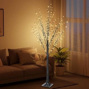 Дерево декоративне з підсвіткою 1.5 м 480 LED від мережі Коричневе дуло, тепле світло