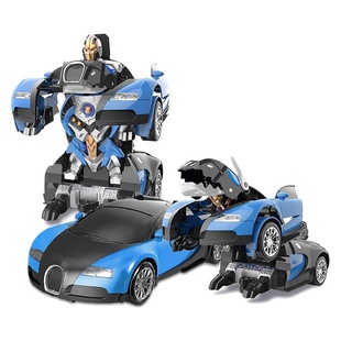 Машинка Трансформер Bugatti Robot Car Size 1:18 СИНЯЯ