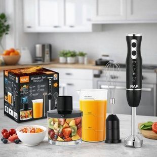 Блендер ручной погружной со сменными насадками 600мл 1600Вт Blender Set RAF R.3005 Черный с серым